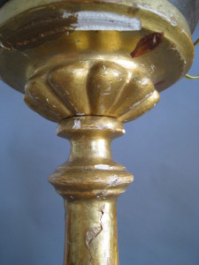 candlestick lamp before restoration